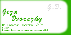 geza dvorszky business card